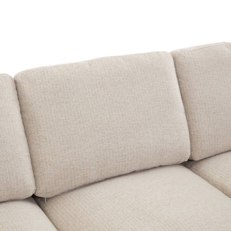 85.4" Chenille Modular Sectional Sofa with Ottoman and USB Ports - U/L-Shaped Convertible Design