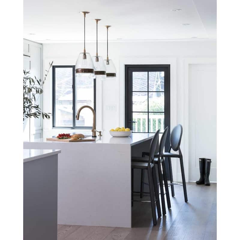 Set of 2 Modern High Back Side Armless Bar Stools With Backs Chairs For Kitchen Island Home Indoor Outdoor Patio Clear