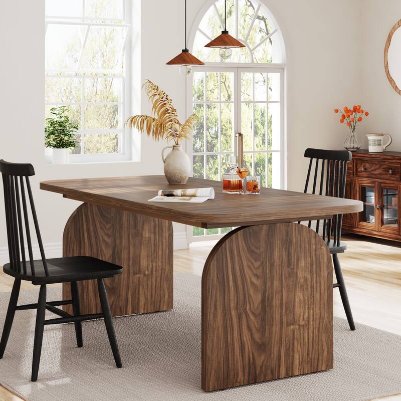 63-inches Retro Wood Dining Table for 4- 6 People