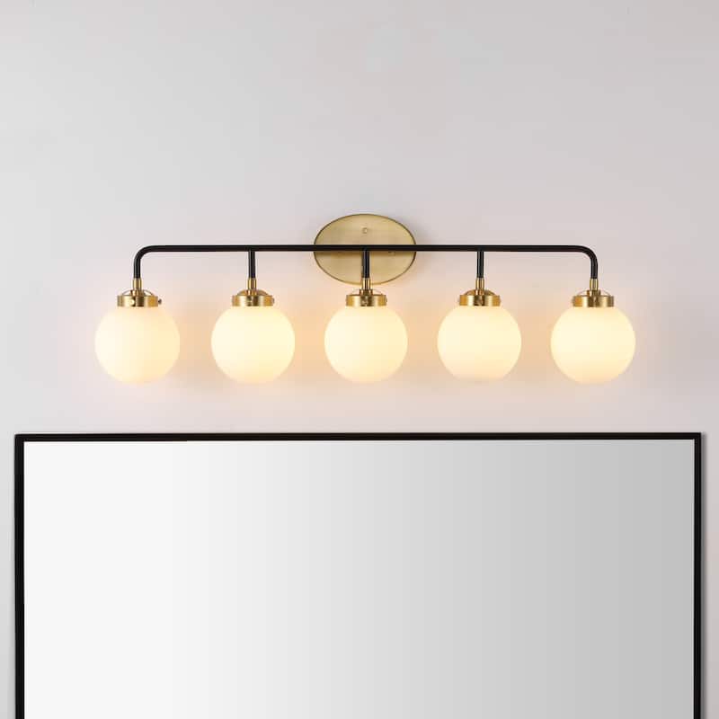 Bevin Contemporary Transitional Iron/Glass LED Vanity Light, by JONATHAN Y