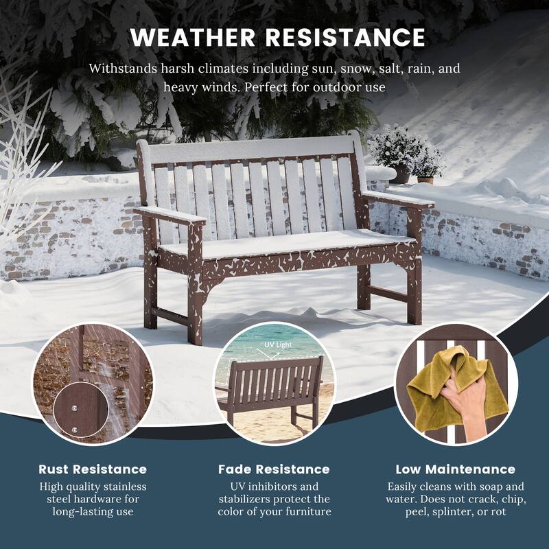 Laguna Poly 51 Inch Garden Bench