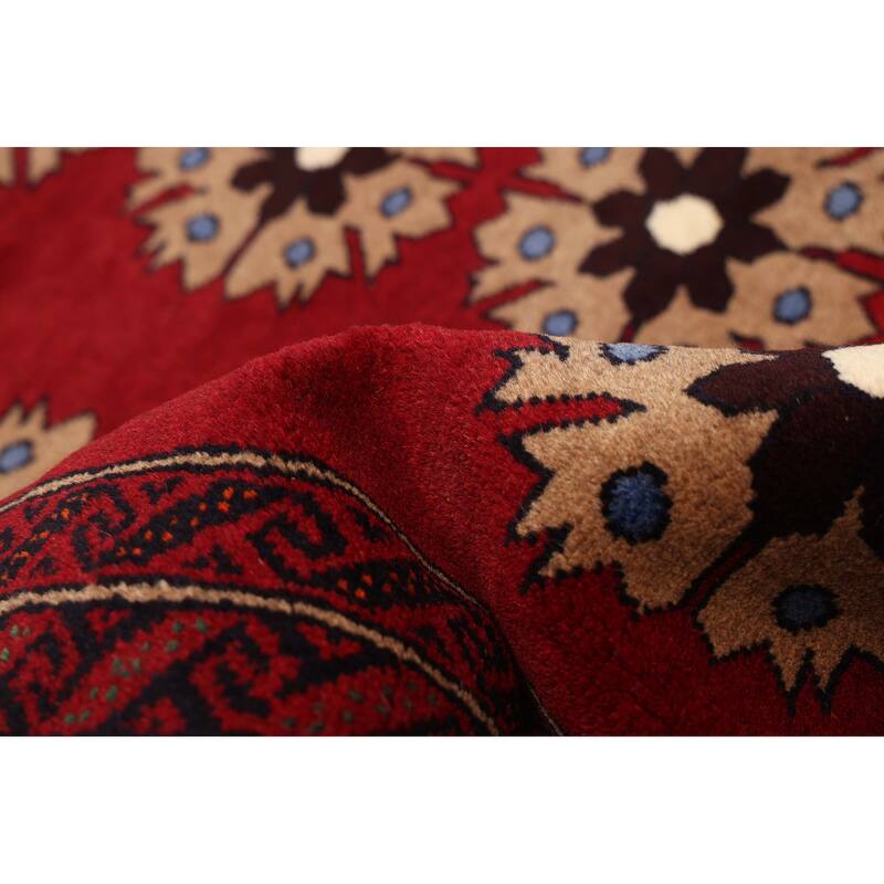ECARPETGALLERY Hand-knotted Teimani Dark Red Wool Rug - 3'3 x 5'10