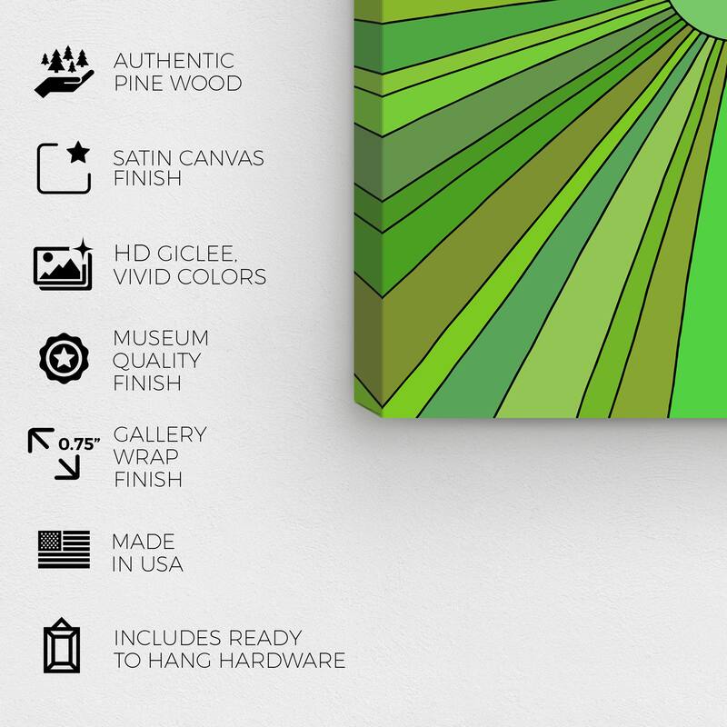 Wynwood Studio Canvas Abstract Sun for the Greenery Green Modern & Contemporary Wall Art Canvas Print
