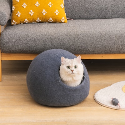 Cat Bed Cave with Mouse Toy - 17.72 in * 17.72 in * 11.8 in