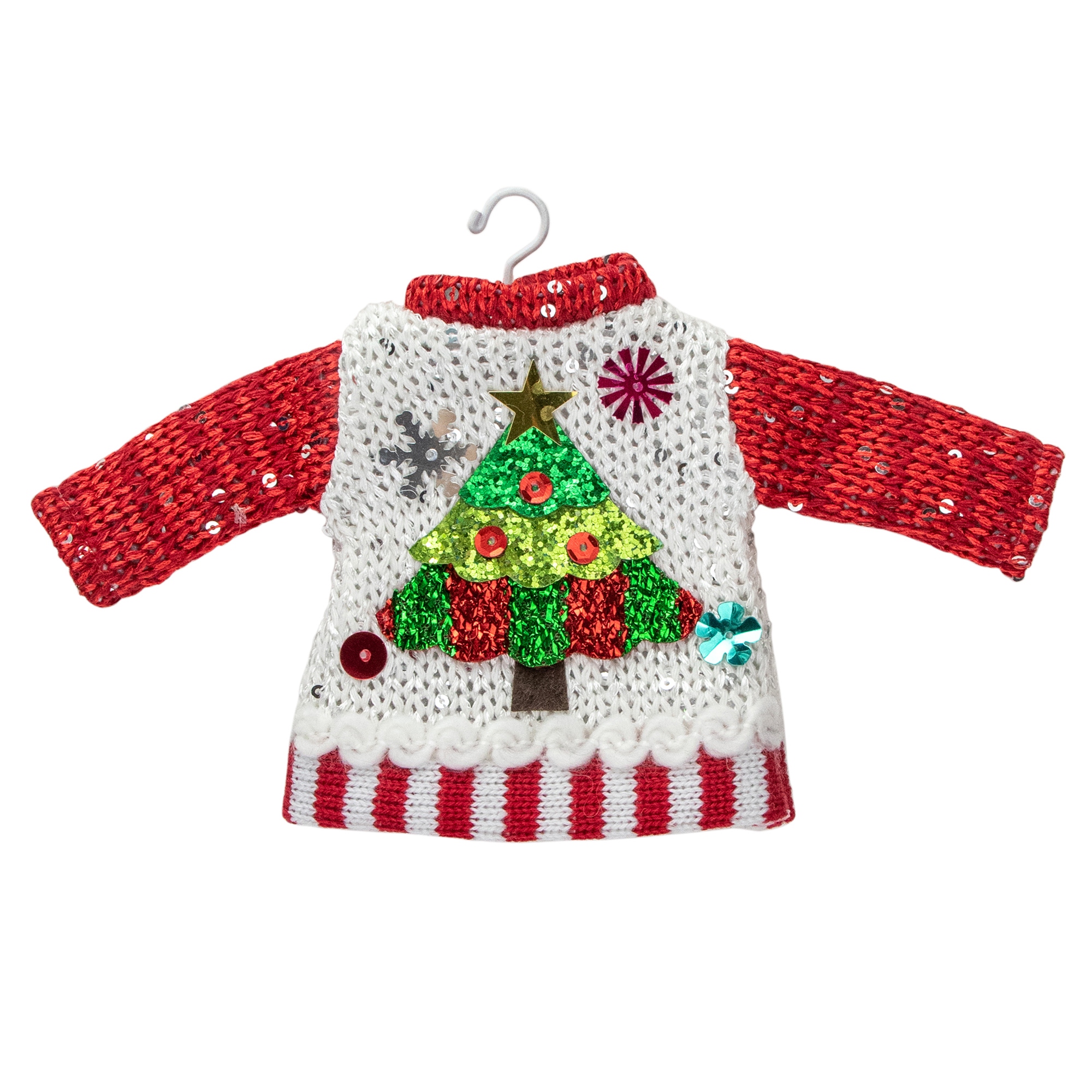 Northlight Seasonal 4.5 Christmas Tree Sweater on a Hanger Ornament