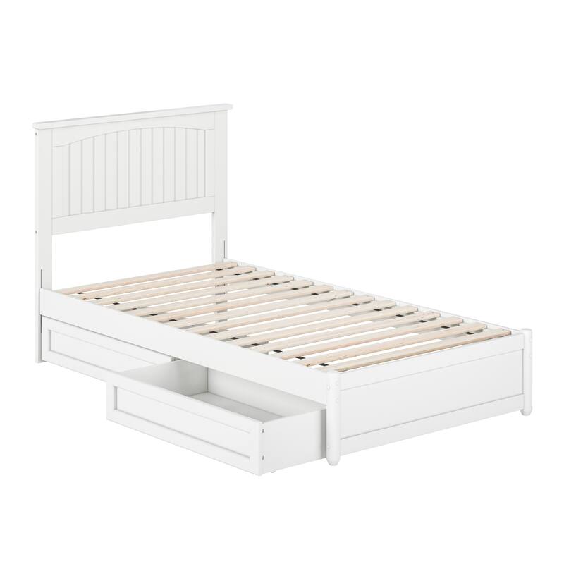 Malta Platform Bed with Panel Footboard and Storage Drawers