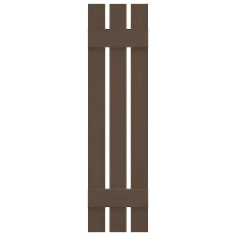 Builders Edge, Standard Three Board Spaced, Board-n-Batten Shutters, Includes Matching Installation Spikes (Per Pair)
