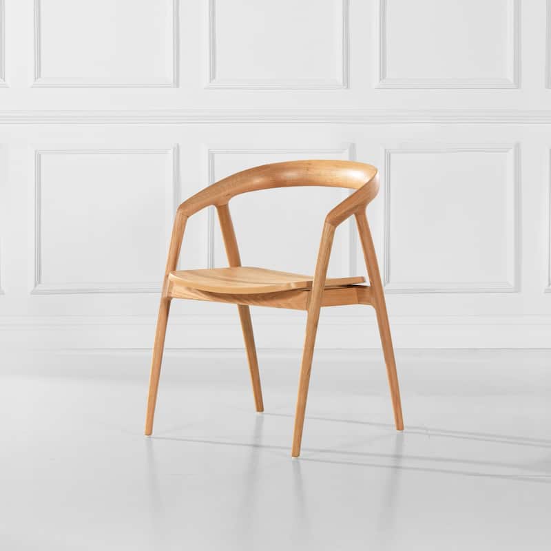 Simeon 21" Sculpted Oak Wood Dining Chair