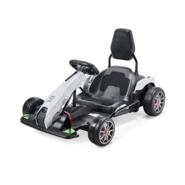slide 1 of 1, Kids Electric Drift Kart 24V with Strong Motor and Secure Brake System - 49.02 x 30.51 x 28.35 in White-Black