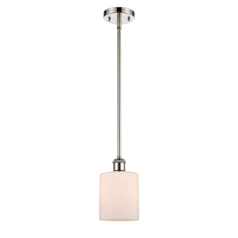 Innovations Lighting Cobbleskill 5" Wide Mini Pendant - Polished Nickel / Matte White
