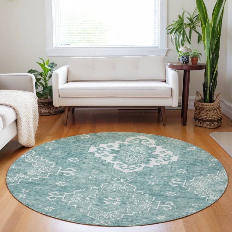 Machine Washable Indoor/ Outdoor Chantille Traditional Boho Rug