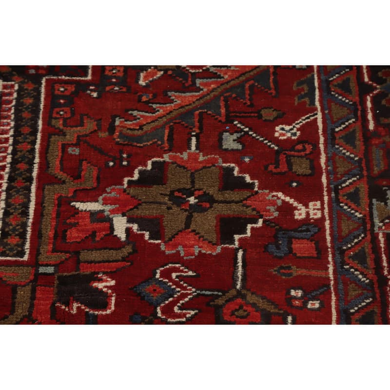 Hand Knotted Oriental 100% Wool Carpet Traditional Medallion Red Heriz Area Rug - 13' 0'' X 10' 0''