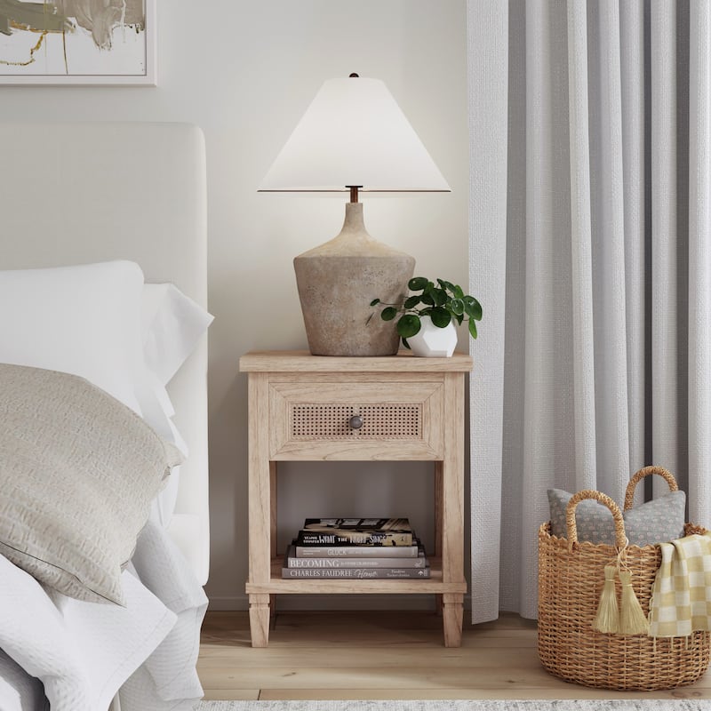Flagstaff 1-Drawer Cane Nightstand - Desert Sand