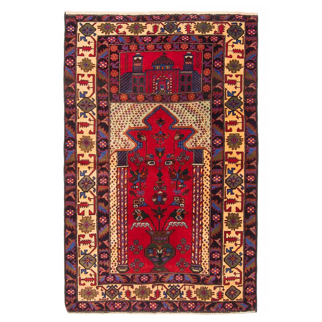 Teimani Red Rug 3'2" x 5'0" - 3'2 x 5'0