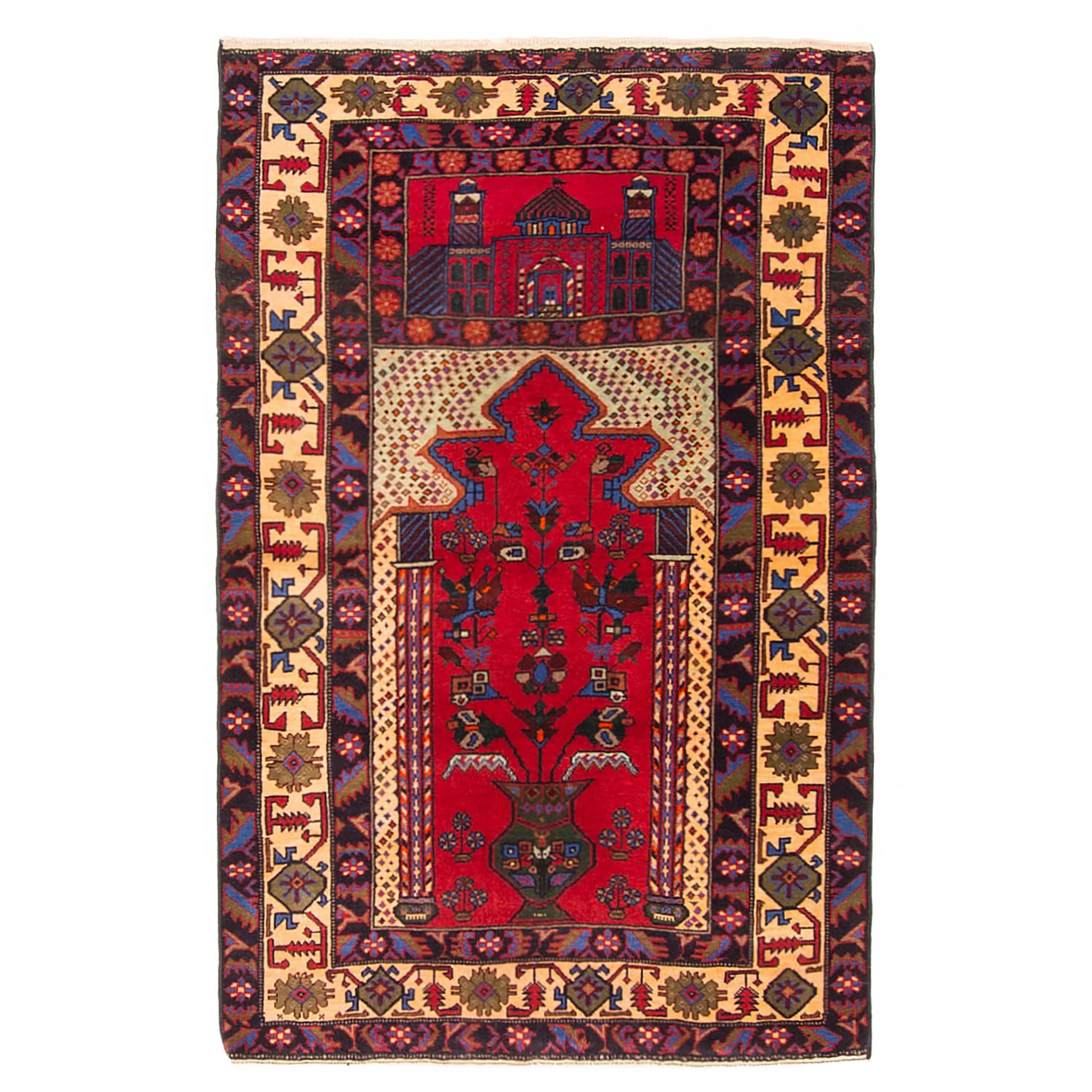 Teimani Red Rug 3'2" x 5'0" - 3'2 x 5'0