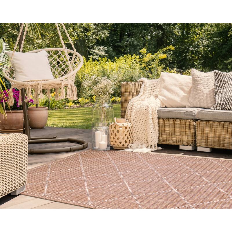 Liora Manne Malibu Checker Diamond Indoor/Outdoor Rug