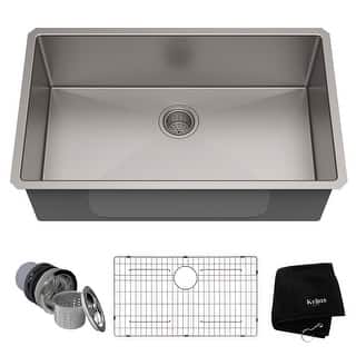 Kraus 32" Single Basin 16 Gauge Stainless Steel Kitchen Sink for