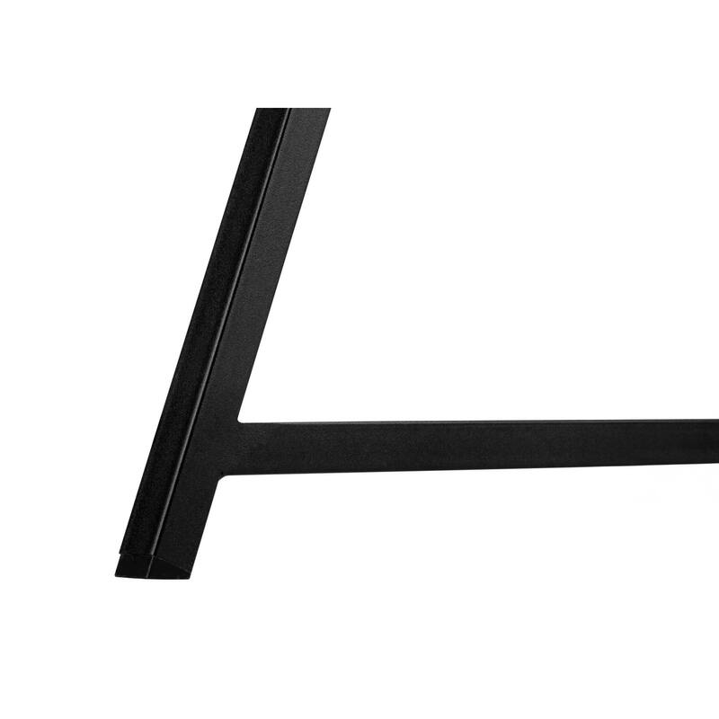 Computer Desk, Home Office, Laptop, Storage Shelves, 48"l, Work, White Marble Look Laminate, Black Metal, Contemporary, Modern