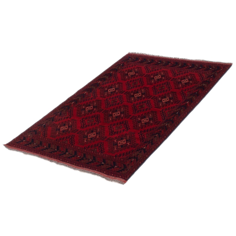 ECARPETGALLERY Hand-knotted Khal Mohammadi Red Wool Rug - 4'1 x 6'4