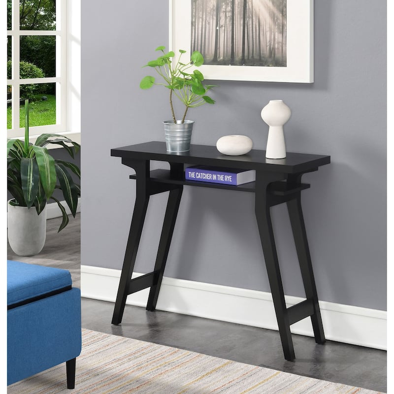 Convenience Concepts Newport Lynda Console Table with Shelf - Black