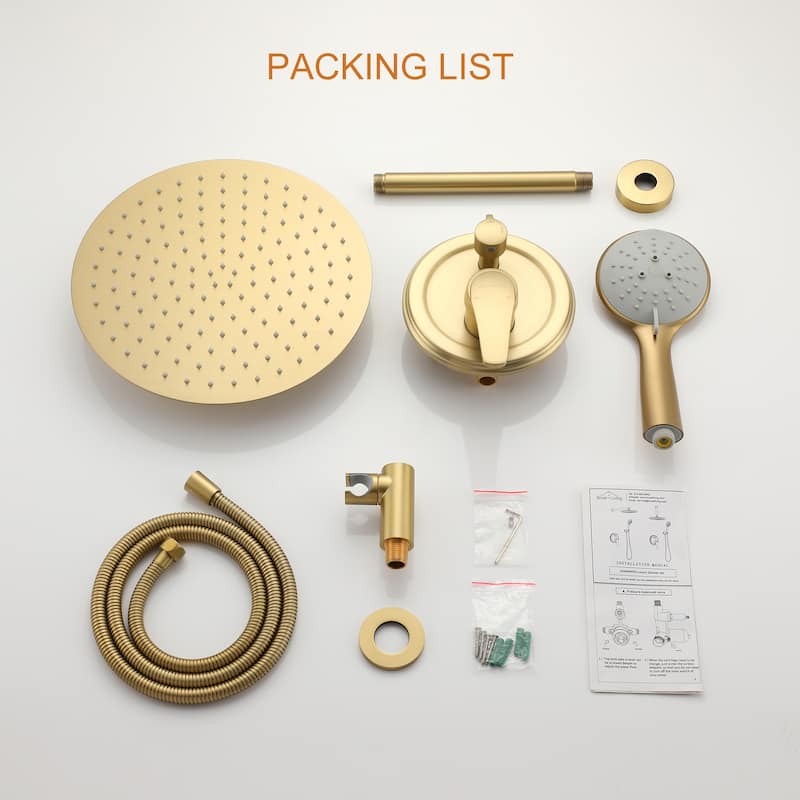 5-Spray Patterns with 2.5 GPM 12 in. Ceiling Mount Dual Shower Heads with Valve Included