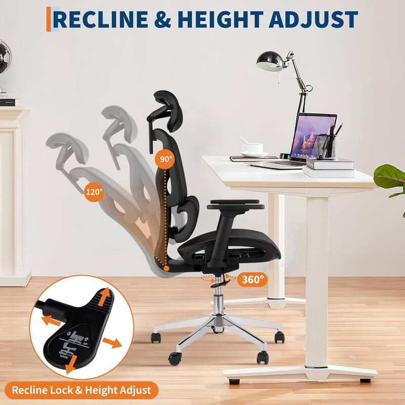 Ergonomic Adjustable Mesh Office Computer Chair for Work, Study, Gaming