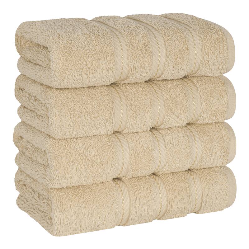 American Soft Linen 4-Piece Turkish Hand Towel Set - Sand Taupe