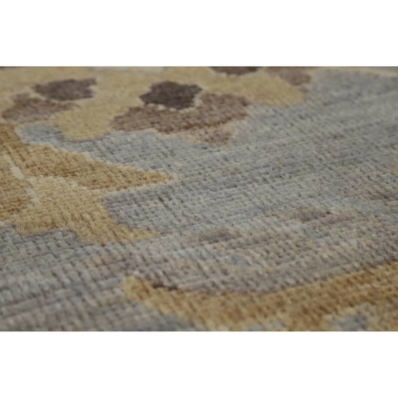 Hand Knotted Oriental 100% Wool Carpet Transitional All-Over Greys & Charcoal Oushak Area Rug - 10' 5'' X 8' 3''