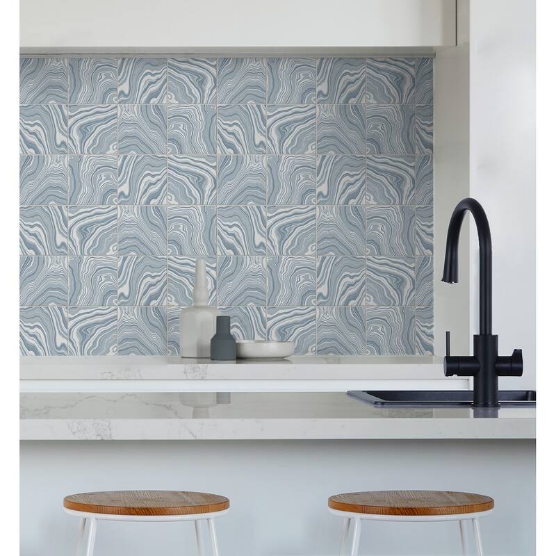 Luxe Haven Marbled Tile Peel and Stick Wallpaper
