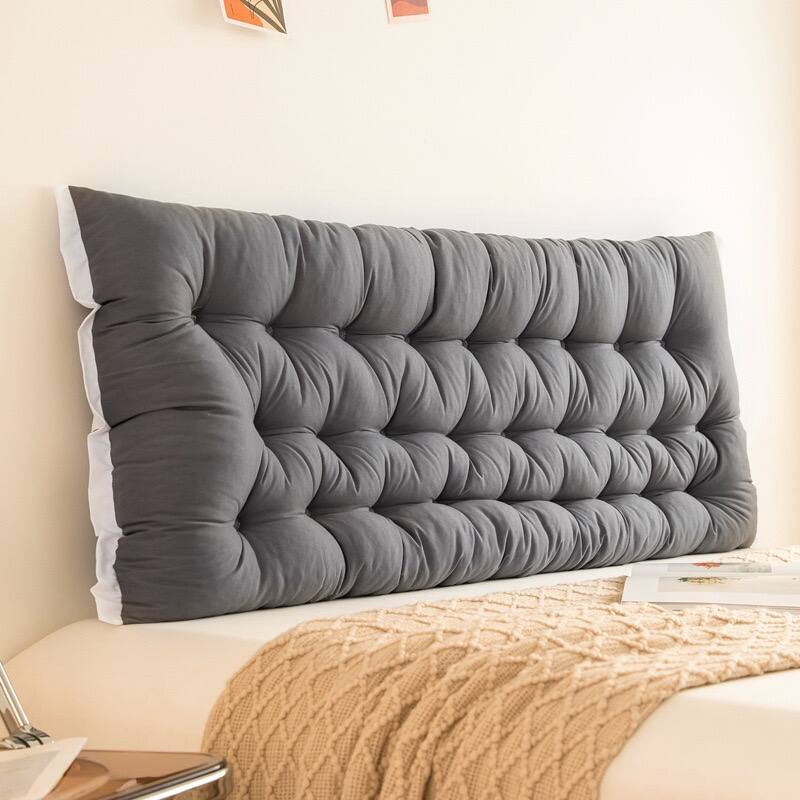 Velvet Bed Headboard Pillow with Tie-on Cushion Backrest for Bed Cushion,Sofa Cushion - 3.28'x1.64' - Dark Grey