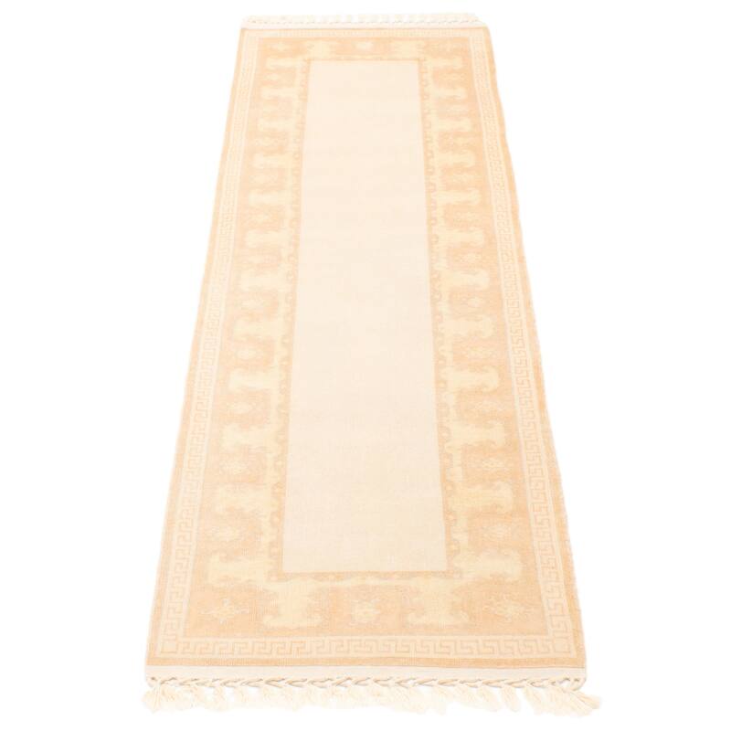 ECARPETGALLERY Hand-knotted Color Transition Beige Wool Rug - 2'9 x 8'10