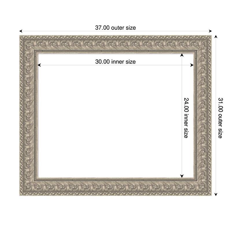 Sydney Silver Framed Dry Erase Magnetic Board - 37 x 31 in