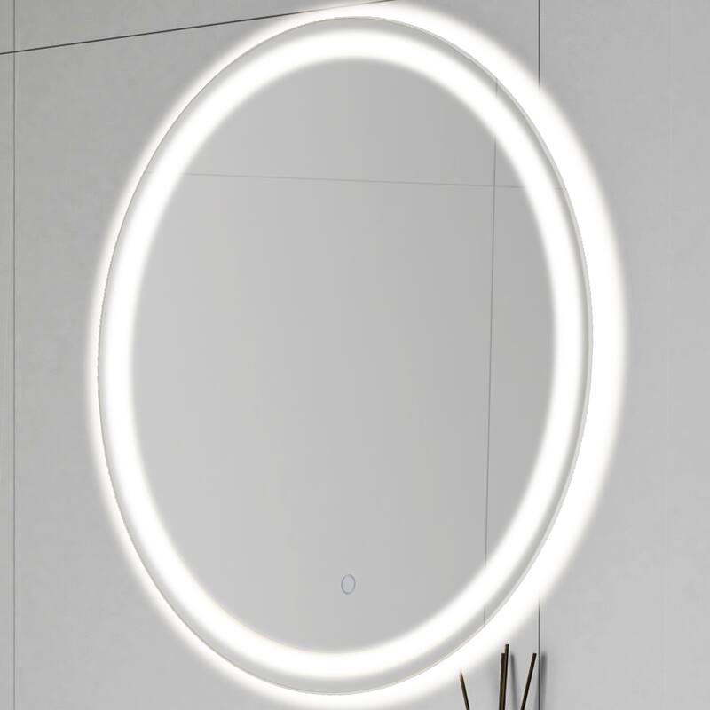 Remy 27" Frameless Anti-Fog Front/Back-lit Tri-color LED Bathroom Vanity Mirror with Smart Touch Control - by JONATHAN Y