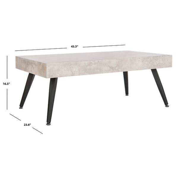 SAFAVIEH Cedric Modern Light Grey/ Black Coffee Table - 43.3" x 23.6" x 16.5"
