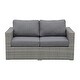 preview thumbnail 5 of 3, Miami 4-Piece Patio Seating Rattan Wicker Love Seat Set With Olefin Cushions And Coffee Table Outdoor - Grey