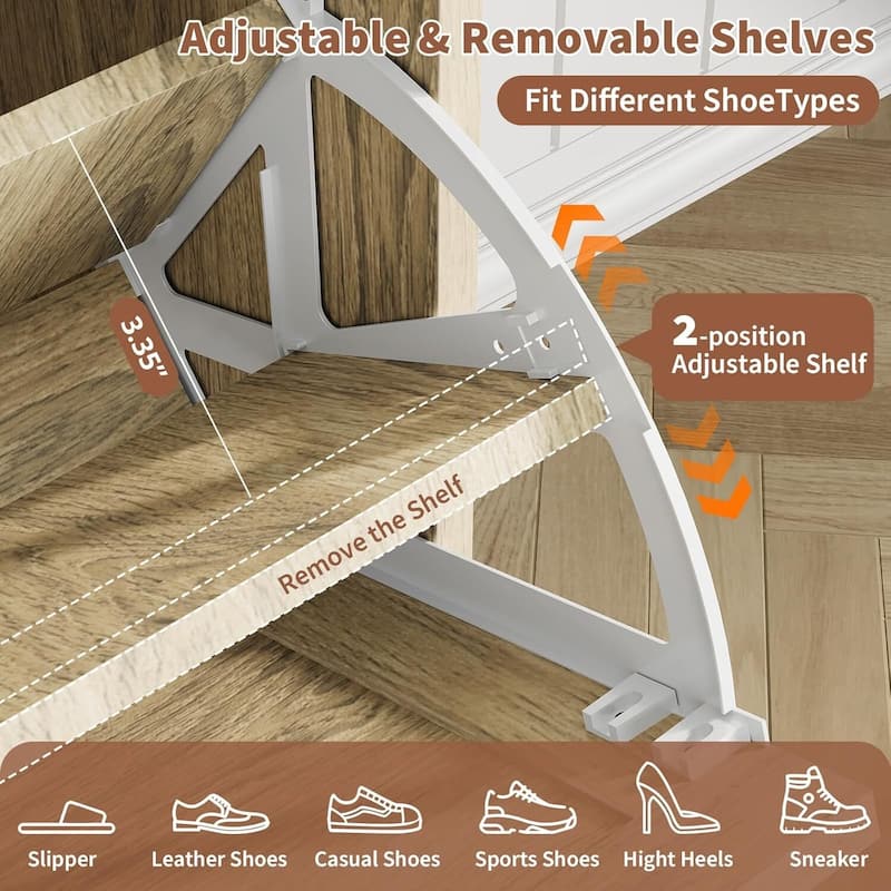 4 Turn Drawers Rattan Entryway Shoe Storage Cabinet, Freestanding Organizer