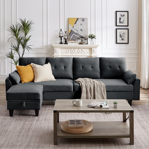 Modular Sectional Sofa Couch L Shaped With Chaise Storage Ottoman