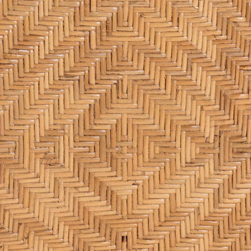 Adam Natural Rattan Dining Chair with Curved Backrest and Removable Cushion - Handwoven Wicker Accent Chair for Dining Room