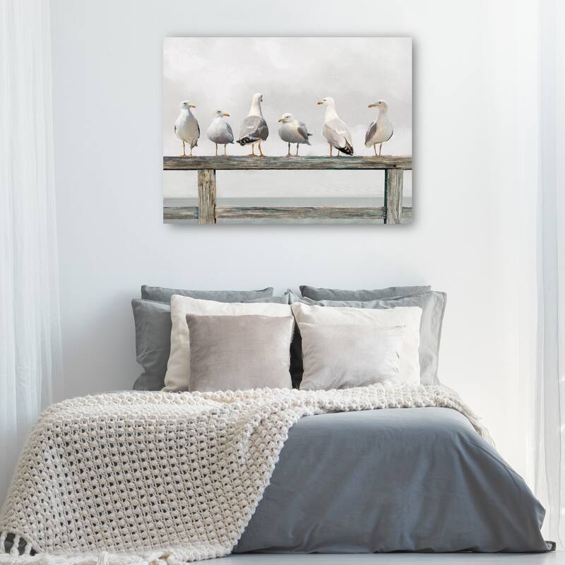 Gathering of Gulls By Studio Arts Canvas Art Print