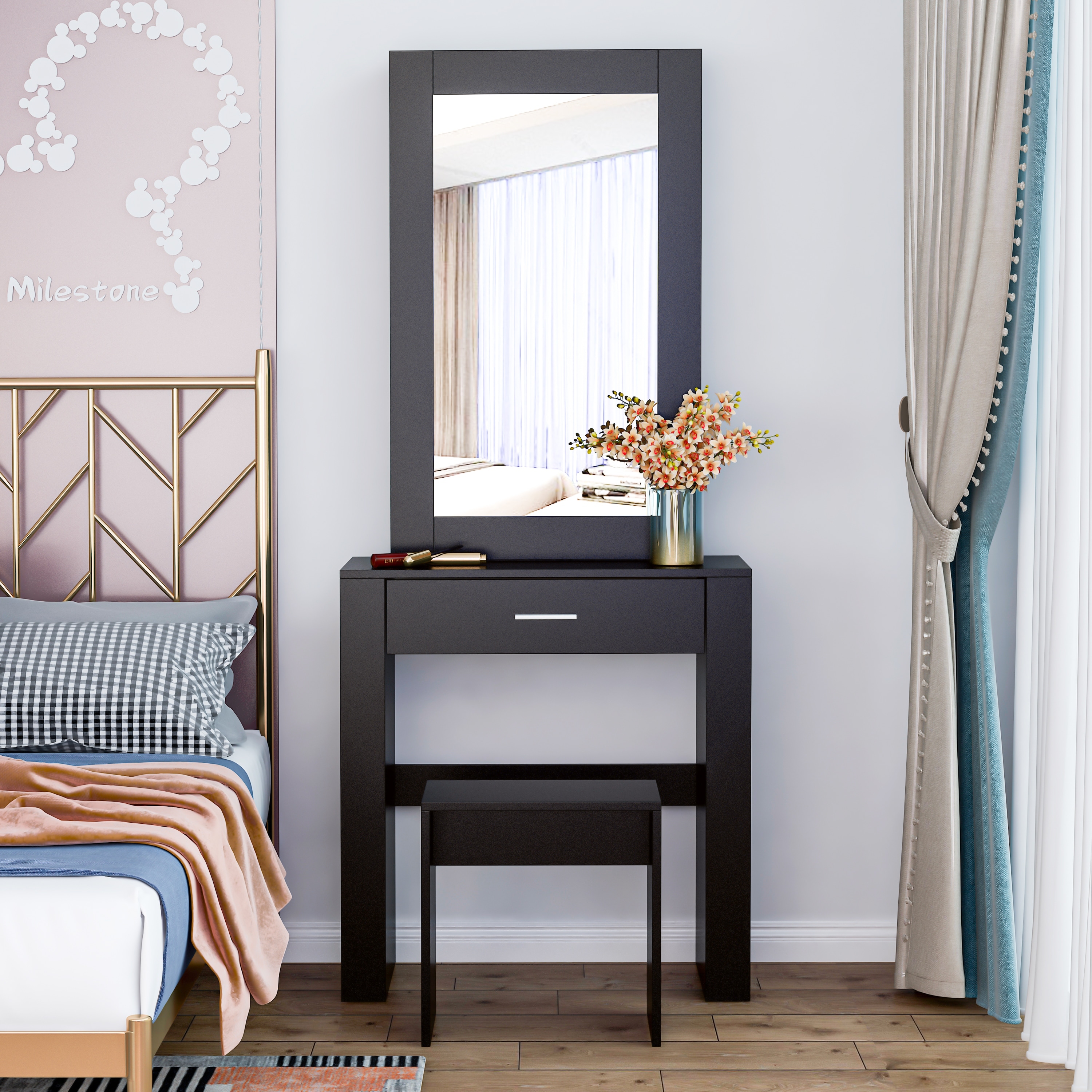 Black sales vanity desk