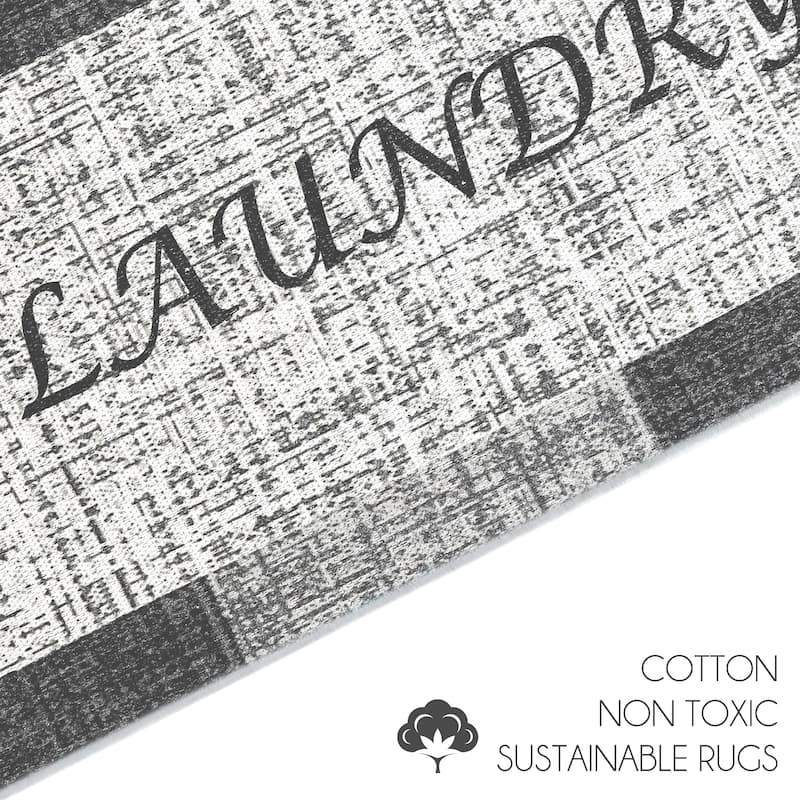 SussexHome Washable Ultra Thin Laundry Room Rug Runner - 20" x 59"