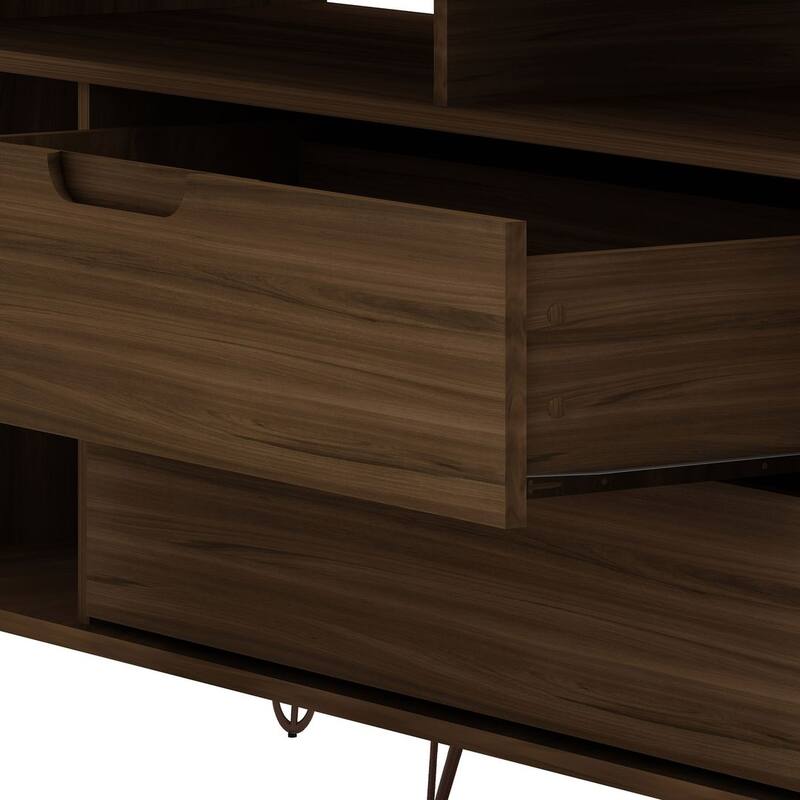 Manhattan Comfort Rockefeller 62.99 In. Metal Leg Media Cabinet Console