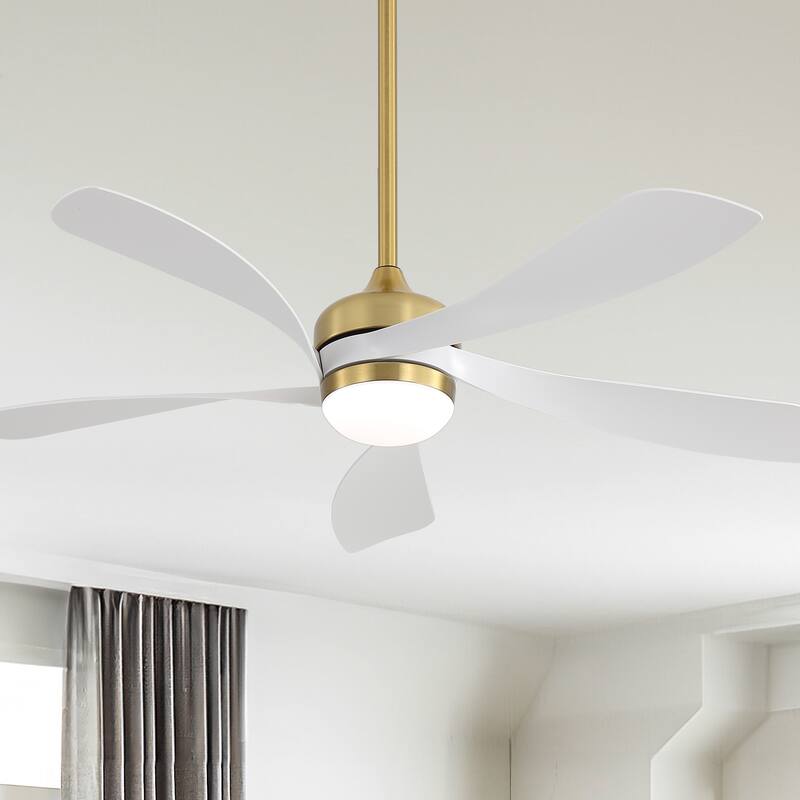 52-Inch Ceiling Fan with Light - Dimmable with Memory Function, DC Reversible Motor, Includes Remote Control