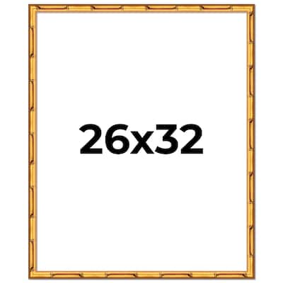 26x32 Frame Gold Bamboo Picture Frame Modern Photo Frame Includes UV Acrylic Shatter Guard Front Acid Free Foam Backing Board