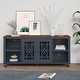 preview thumbnail 1 of 48, Vintage TV Stand with Carved Doors for Large Size TV 60"W x 27"H x 15.5"D - Navy