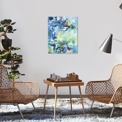 Wynwood Studio Abstract Evergreen Blue and Modern & Contemporary Wall Art Canvas Print