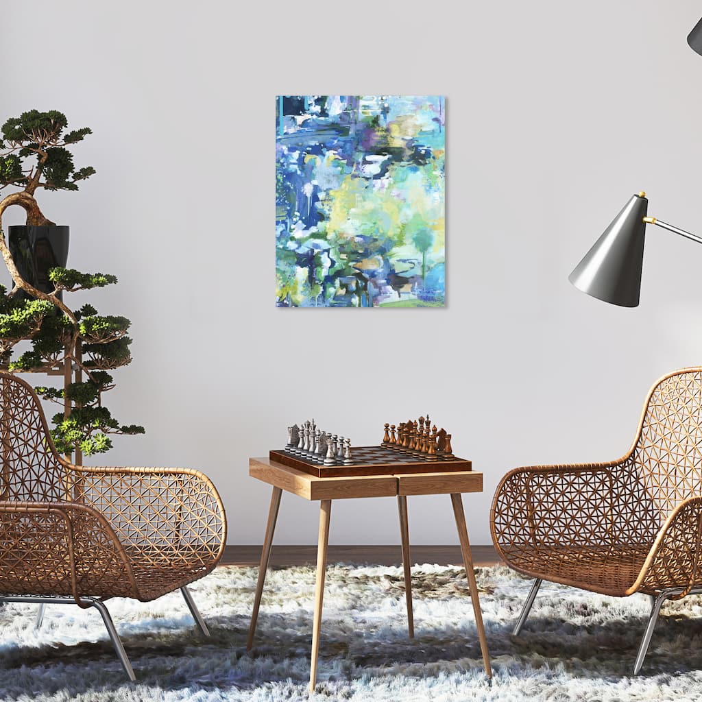 Wynwood Studio Abstract Evergreen Blue and Modern & Contemporary Wall Art Canvas Print