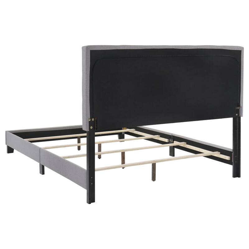 Mapes Transitional Fabric Upholstered Tufted Panel Bed