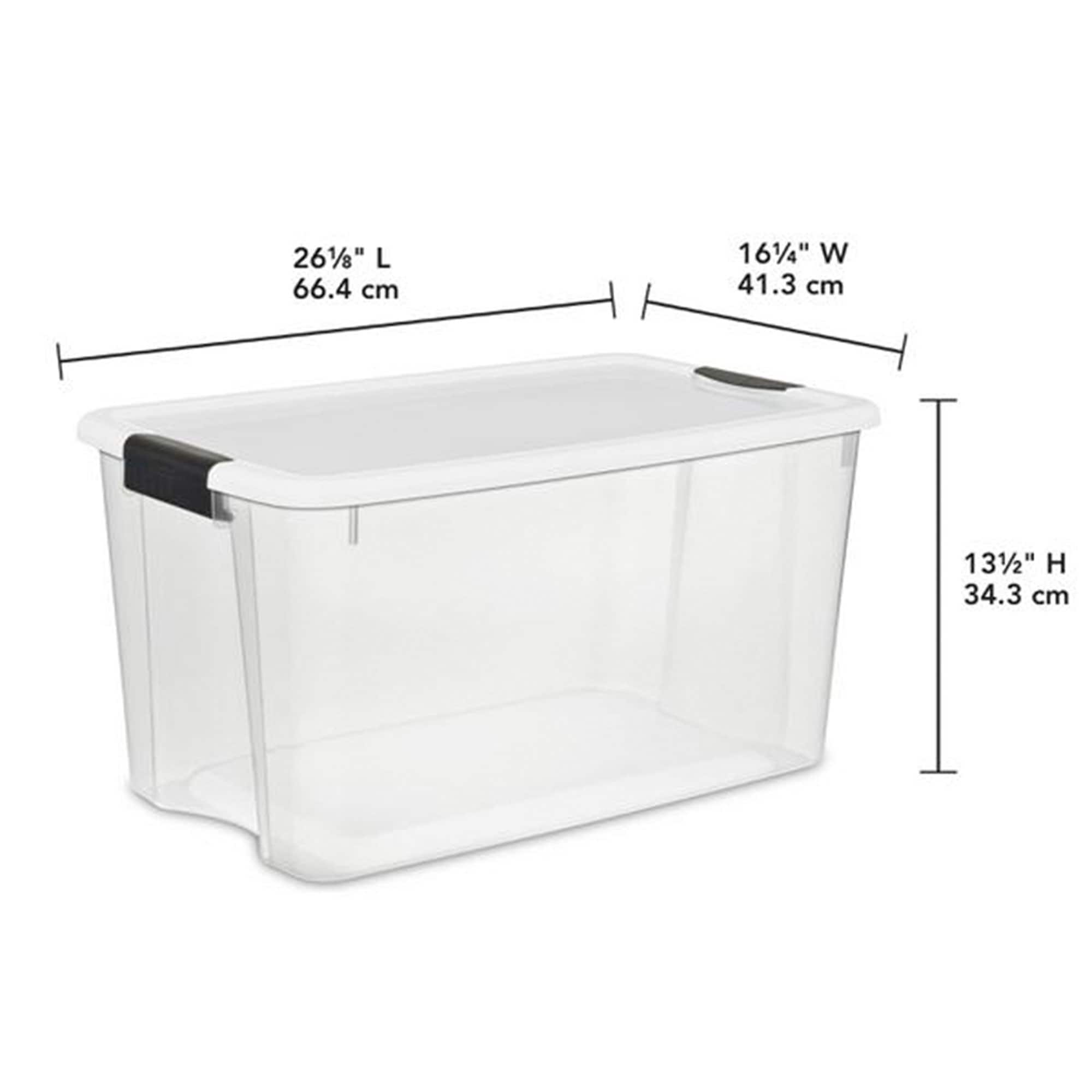 19 qt. Plastic Stackable Storage Bins for Pantry in White (4-Pack)