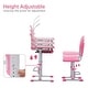 preview thumbnail 18 of 25, Ukuowu Height Adjustable Child's School Study Kids Desk and Chair Set with Tilt Desktop, LED Light, Storage Drawer, Book Stand